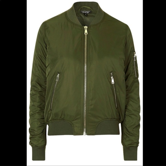Topshop green bomber jacket - Picture 2 of 5
